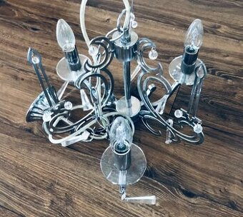 💡 Moderný Chrómový Luster s Akrylovými Kryštálmi 💥