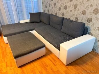 Velka rozkladacia sedacia suprava s taburetom