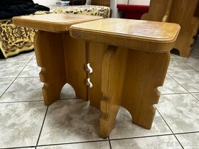 2 Stoličky , Bukový stôl + Lavice - 1
