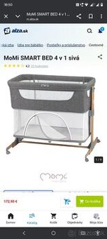 MoMi SMART BED 4 v 1 sivá. Detska postielka