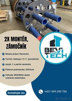 Montér, zámočník, konštruktér - práca Nemecko