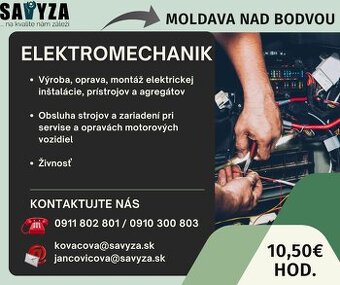 Hľadáme szčo mechanikou a elektromechanikou , 10,50€ na hod.