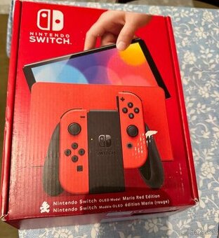 Nintendo Switch Oled Mario Edition + karta + brašňa
