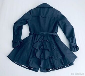 Trendy Tmavošedý Kabátik Brilliantime s Leopardiou Podšívkou