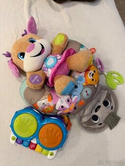Psík fisher price, vankúšik fisher price, bubny