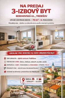 3-izbový byt v centre Trebišova – Berehovská
