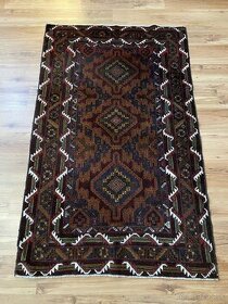 Dizajnový vlnený ručne viazaný koberec, 186x114