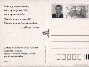 Predám pohľadnicu A. Hlinka - otec národa