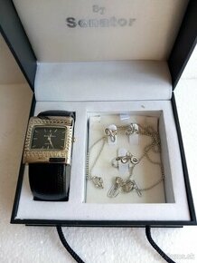 Kazeta Senator s hodinkami Quartz a bižutériou