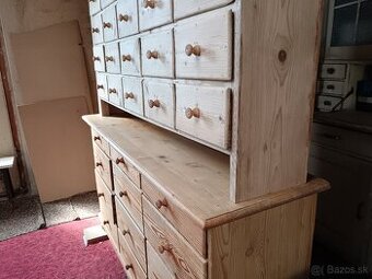 Starožitná skrín, LÉKÁRENSKÁ šuplíková skrín, smrková komoda