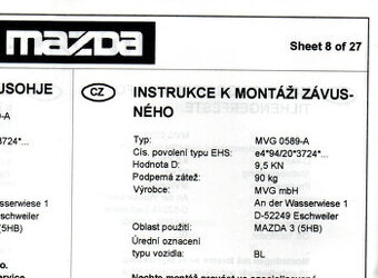 Kúpim hák guľu na Mazda 3 BL - 1