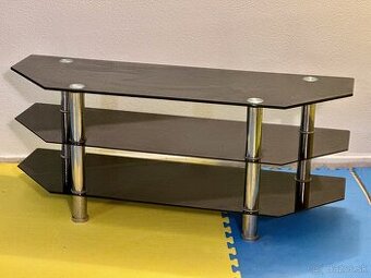 📺 Moderný TV stolík so sklenenými policami