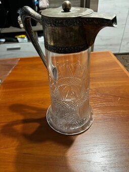 Predám starožitný Strieborno-Krištálový krčah 19-20 storočie