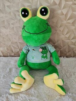 Plyšová hračka žabka s tričkom 90 cm, zelená