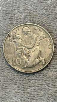 Stříbrná mince ČSR 10 Kčs 1955 Osvobození (Ag 500, 16g)