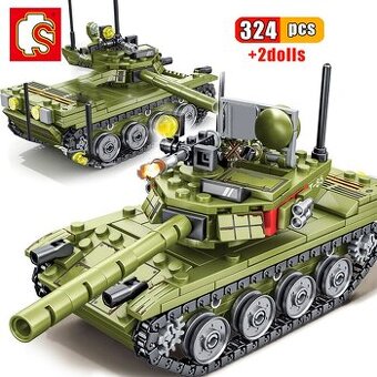 TANK 324 ks stavebnica+2 vojaci