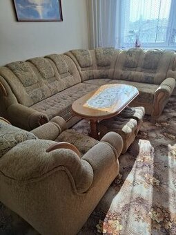 Sedacia súprava +2 ×taburetka+ stolík