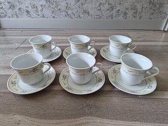 Retro sady na kavu - 6 tanierikov a 6 salok - 1