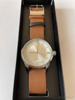 Hodinky Quartz s obojstranným remienkom (čierny, hnedý)