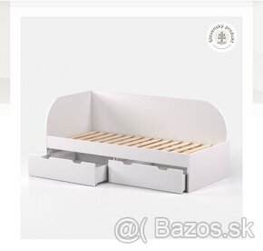 Biela postel drevona 90×200 s čelom
