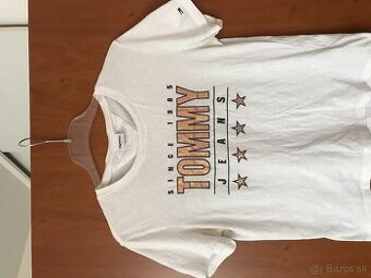 TOMMY HILFIGER originál white holografické damske tricko S