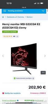 Herný monitor MSI G32CQ4 E2 (G32CQ4 E2) čierny