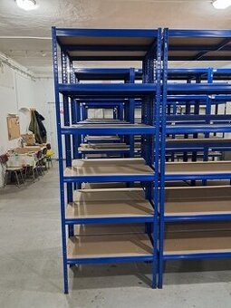 Modrý kovový regál Biedrax 90x45x240 / 6 police