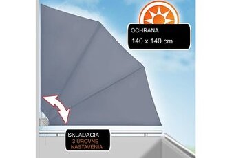 Balkónová skladacia zástena 140x140 cm antracit
