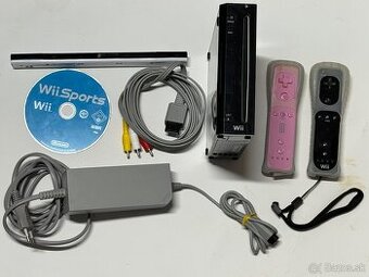 Nintendo wii čierne plus 2 ovládače a Wii sports