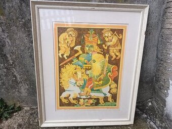 grafika obraz Ján Lebiš: Juro Jánošík 1971