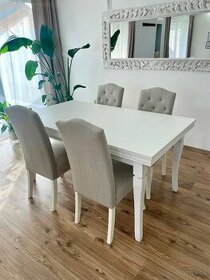 Rozkladací jedálenský stôl + stoličky