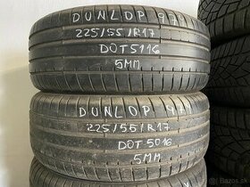 R17 225/55 Dunlop 97Y 2x5mm DOT5116 letné pneumatiky