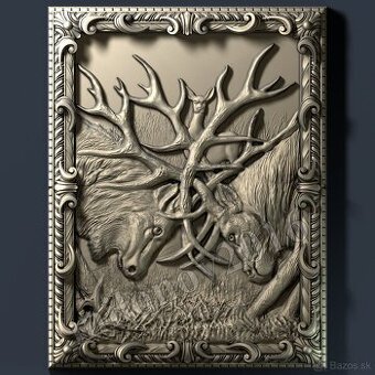 3D Model - Súboj Jeleňov / Deer Fight - Formát STL