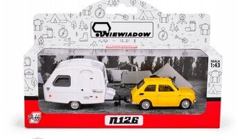 Fiat 126 + Niewiadow N250C 1:43 žltý