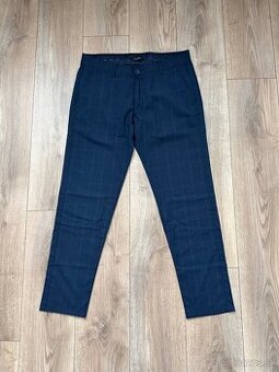 Modré spoločenské nohavice