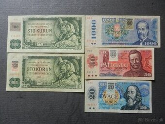...Československe bankovky aj kolkované...