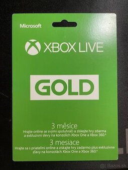 XBOX LIVE GOLD 3mesačný poukaz