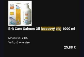 Brit Care Salmon Oil lososový olej 1000 ml - 1