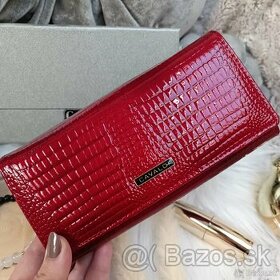 Krásna červená KOŽENÁ peňaženka