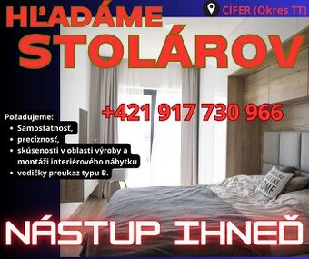 Stolár / Montážnik / Skladanie nábytku