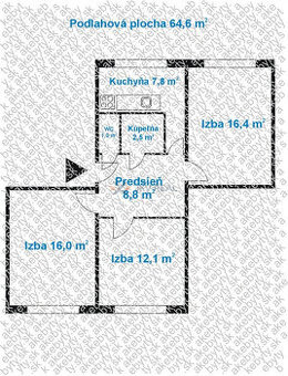 3 izbový byt, 65m2, Humenská, Košice-Terasa