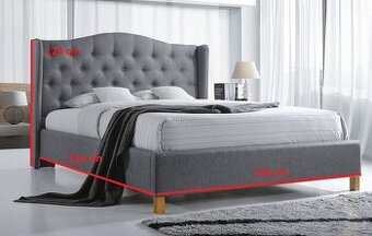 Manželská Posteľ signál Aspen 140x200 šedá