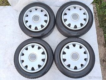 5x112 AUDI Originál Zimná Sada-Disky Puklice Pneu 225/55R16