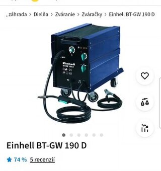 Predám kvalitnú CO2 zvaračku žiadna čina Einhell 190