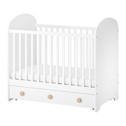 Detská postieľka IKEA GONATT so zásuvkou + matrac + zábrana