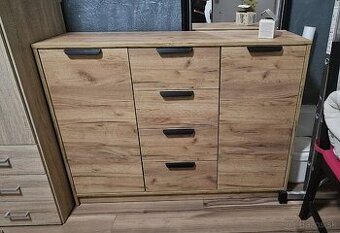 Kombi komoda JENSLEV 2 dvere 4 zásuvky prírodný dub