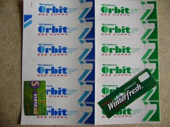 Predám, nálepky, žuvačky Wrigleys Orbit.