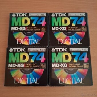 TDK - MD-XG 74 min / Japan / Minidisc / Balík No17 / 4ks / n