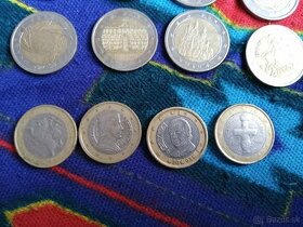 2 € eurove a 1 €eurove mince 2euro mince - 1