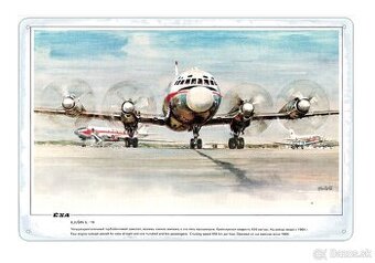 plechová cedule - Iljušin Il-18 (Československé aerolinie)